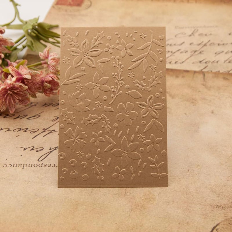 FUGUT 3-D Embossing Folder for Card Making - Plastic Textured Template for DIY Scrapbooking, Paper Crafting and Handmade Art Supplies (3D Flower and Leaf 5.8 x 4.1 in) - Image 5